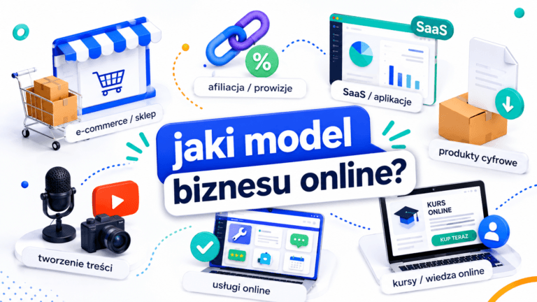 Główne modele biznesu online: e-commerce, afiliacja, produkty cyfrowe, treści i media, SaaS oraz usługi online