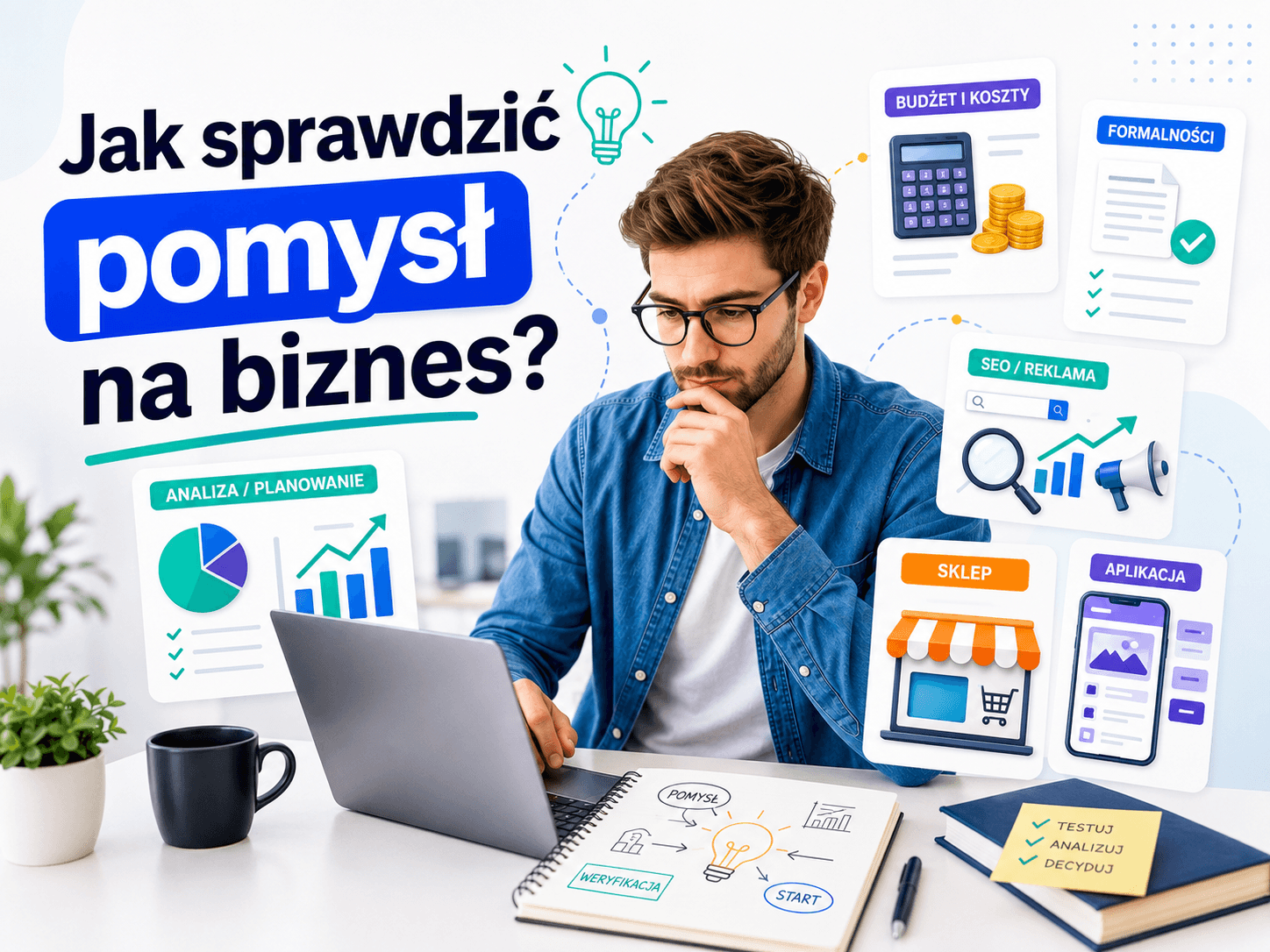 Analiza pomysłu na biznes online: budżet, formalności, SEO, reklama, sklep i aplikacja
