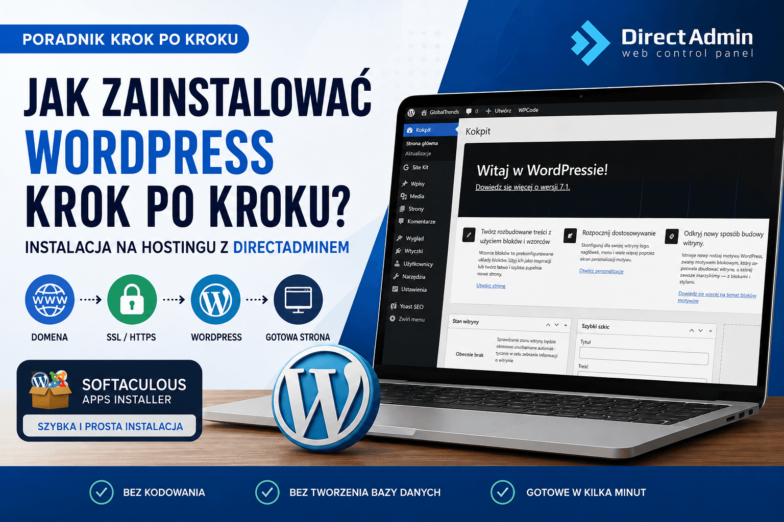 Jak zainstalować WordPress krok po kroku w DirectAdminie