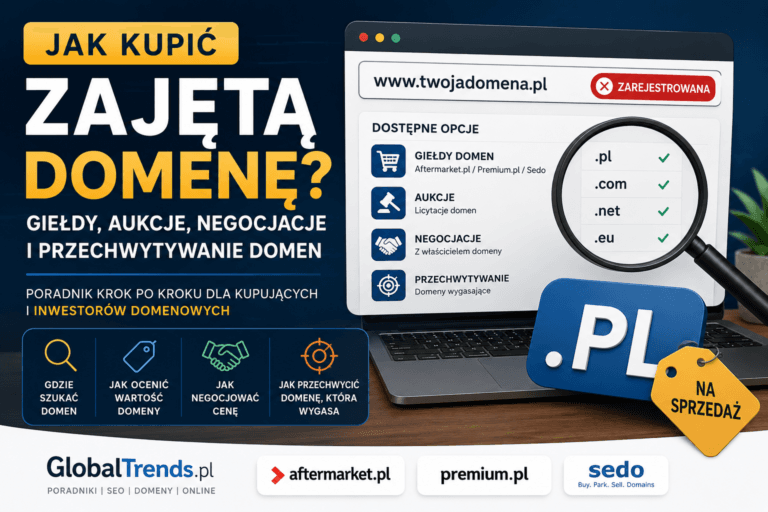 Jak kupić zajętą domenę internetową – giełdy, aukcje, negocjacje i przechwytywanie domen